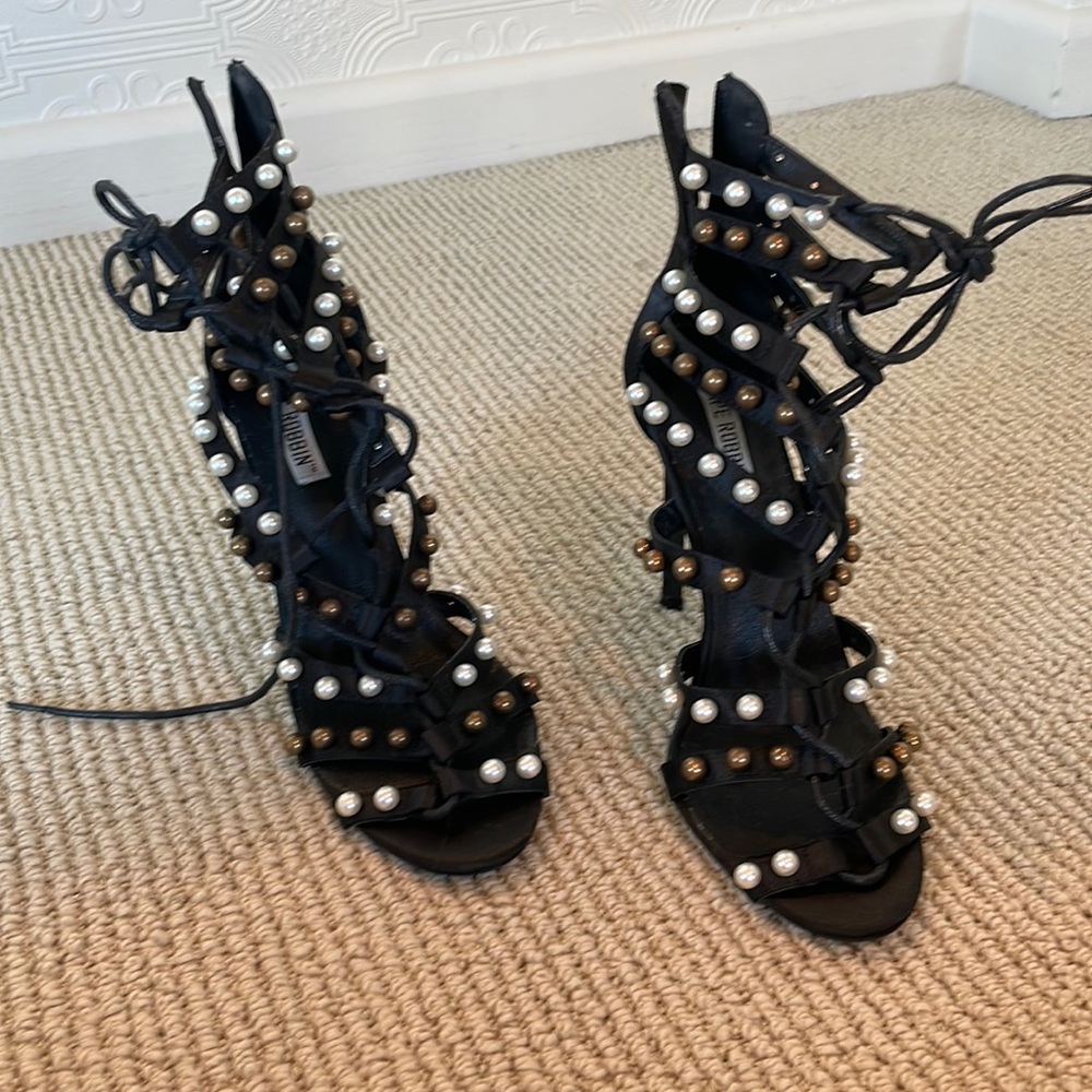 NWOT sky high lace up/zipper party shoes!